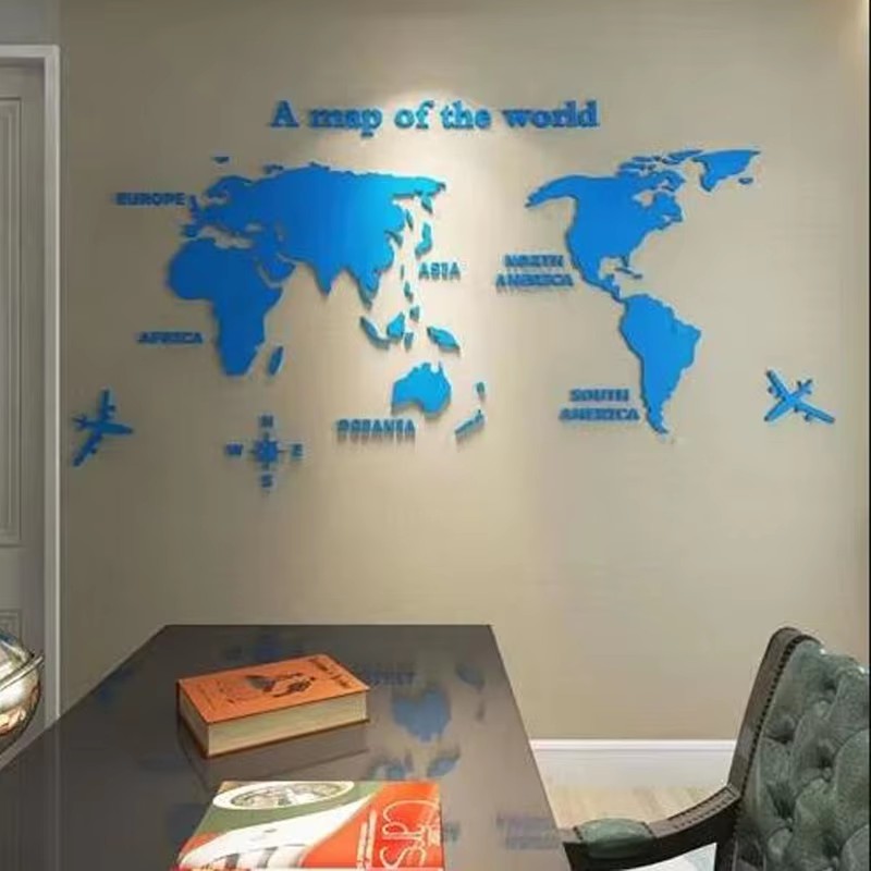 Office Furniture World - Modern World Map Acrylic 3D Wall