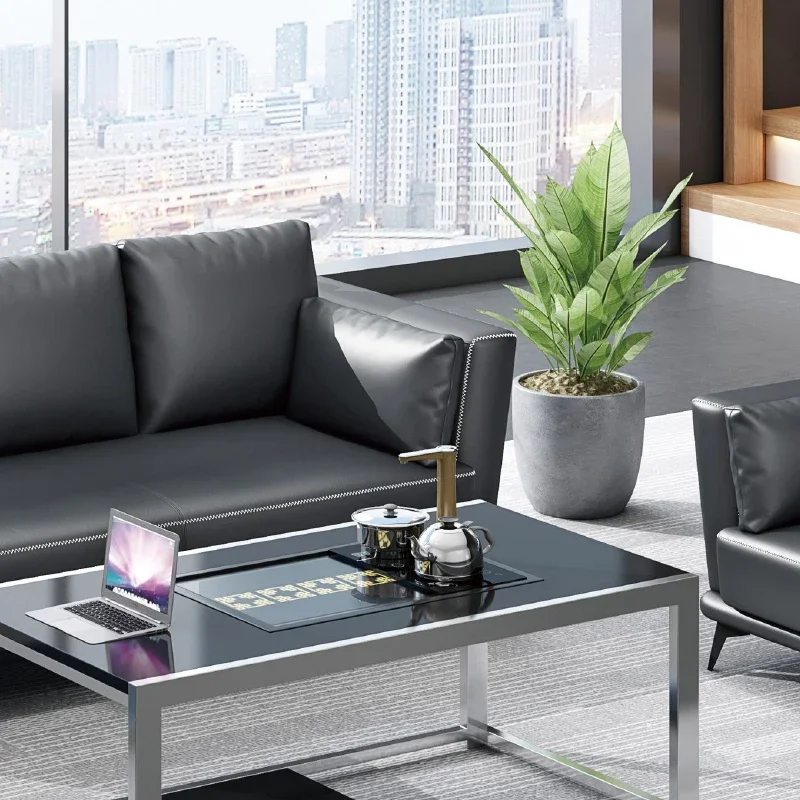 Office Furniture Group - l black leather Multiplayer group office
