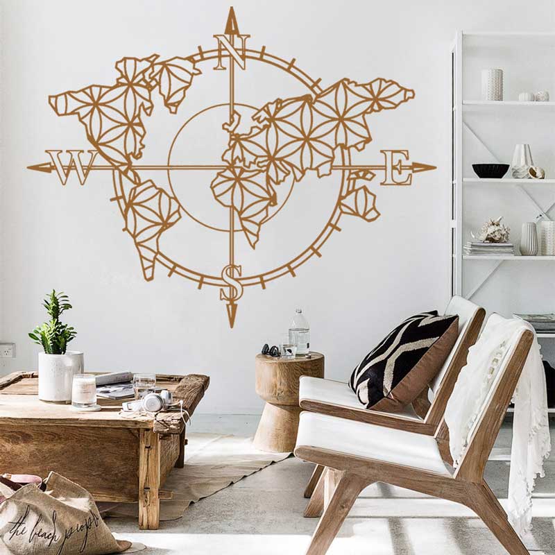 Office Furniture World - Flower of Life World Map Compass