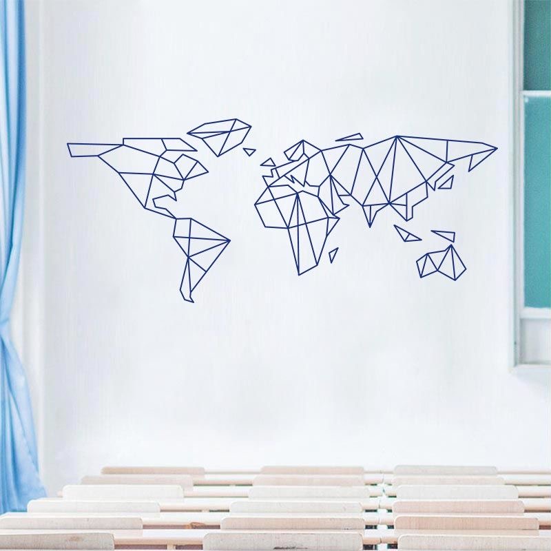 Geometric World Map Wall Stick - огляд і ціна Office Furniture World