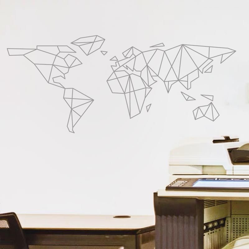 Geometric World Map Wall Stick - огляд і ціна Office Furniture World