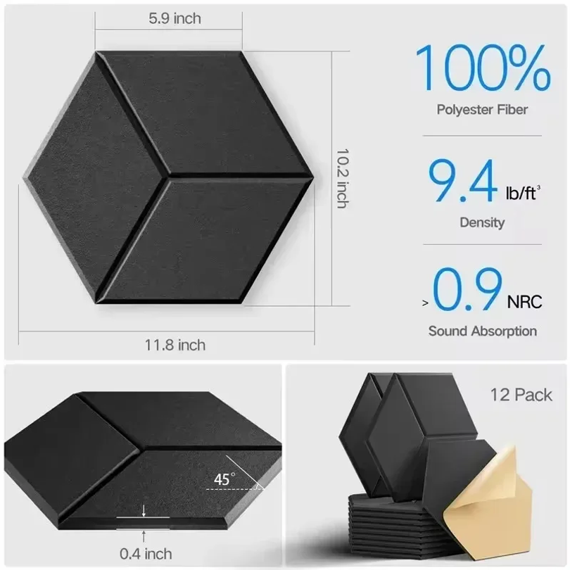 12 Pcs Self-Adhesive Hexagon S - огляд і ціна Office Furniture Group