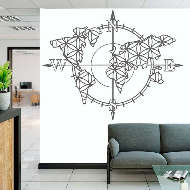 Flower of Life World Map Compa - огляд і ціна Office Furniture World