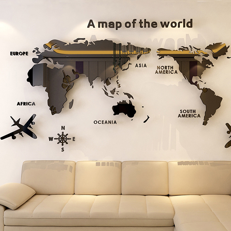 World Map Wall Stickers 3D Acr - огляд і ціна Office Furniture World