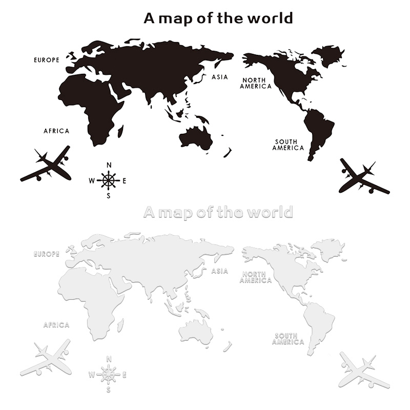 World Map Wall Stickers 3D Acr - огляд і ціна Office Furniture World