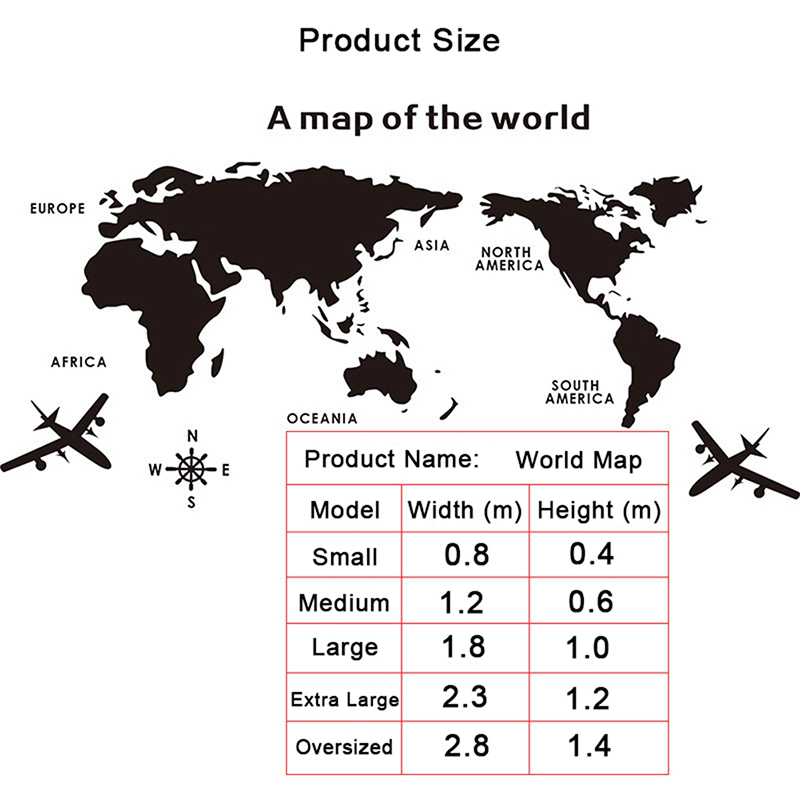 World Map Wall Stickers 3D Acr - огляд і ціна Office Furniture World