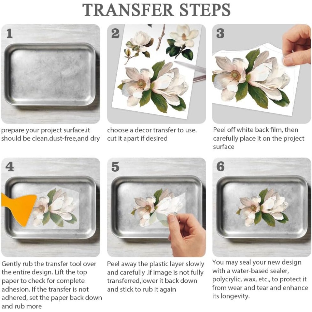 3pcs/Set Rose Rub on Transfers - огляд і ціна Office Furniture Group
