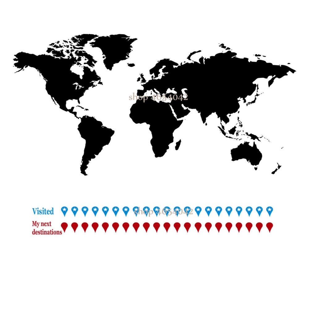 Large World Map Wall Decal Tra - огляд і ціна Office Furniture World