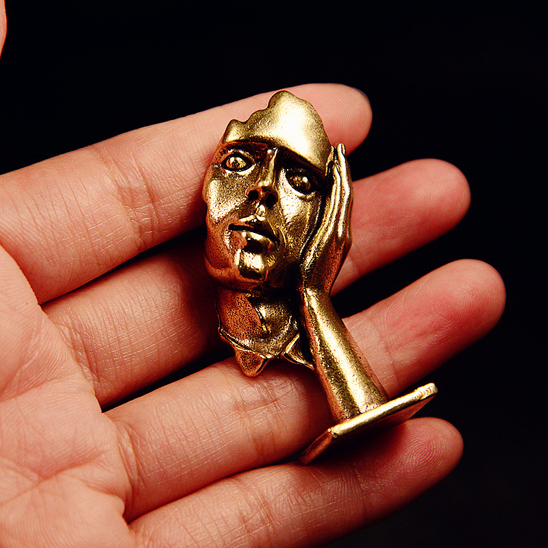 Set of 3 Brass Abstract Face S - огляд і ціна Office Furniture Group