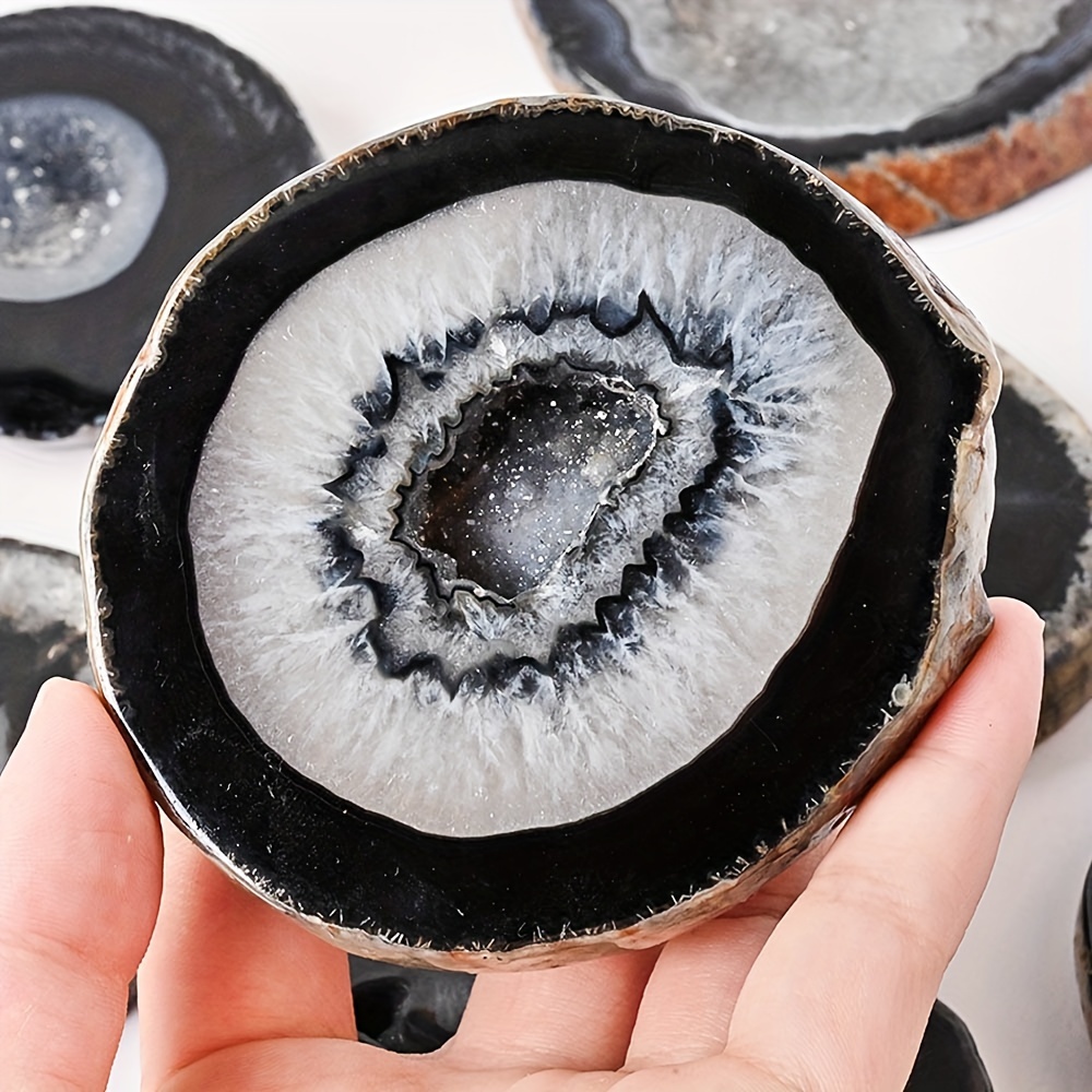 1pc Natural Black Agate Geode  - огляд і ціна Office Furniture In China