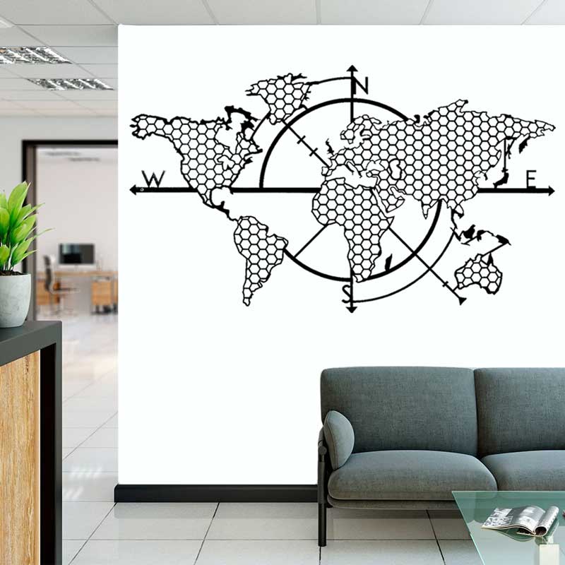 Honeycomb Geometric World Map  - огляд і ціна Office Furniture World