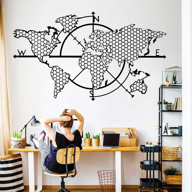 Honeycomb Geometric World Map  - огляд і ціна Office Furniture World