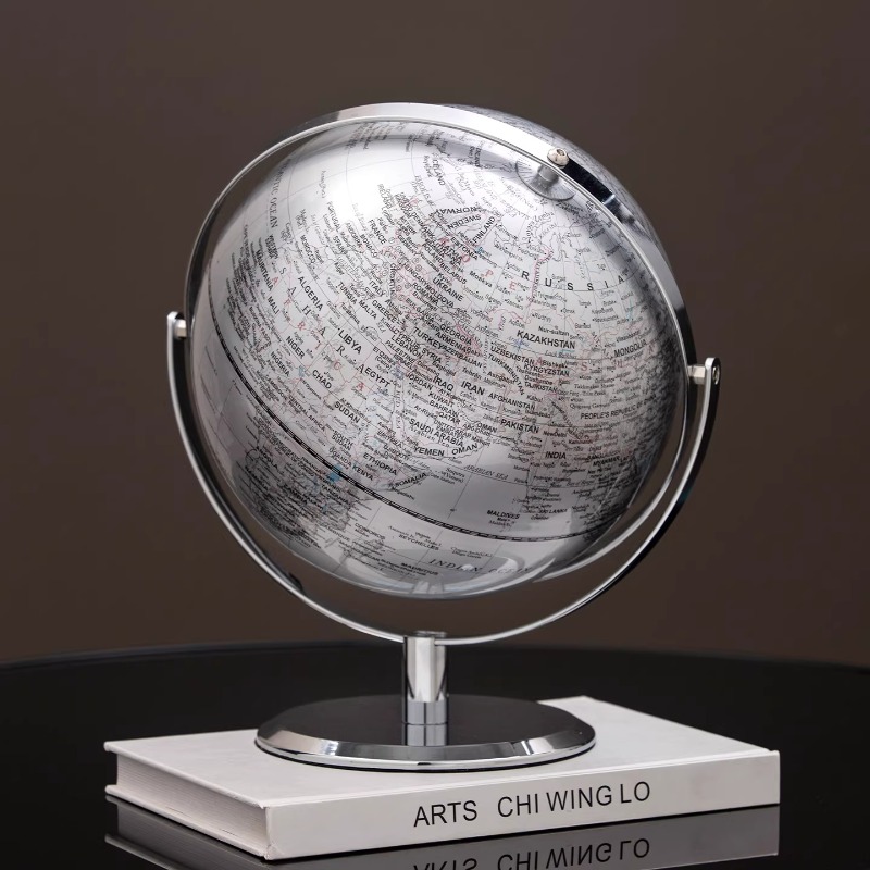 25cm Luxury Silver World Globe - огляд і ціна Office Furniture World