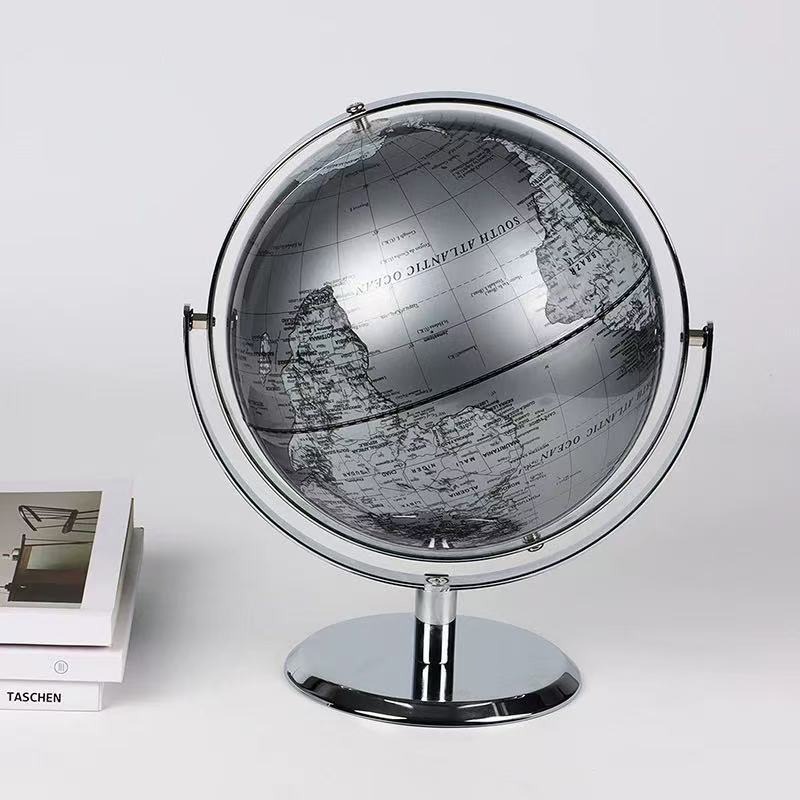 25cm Luxury Silver World Globe - огляд і ціна Office Furniture World
