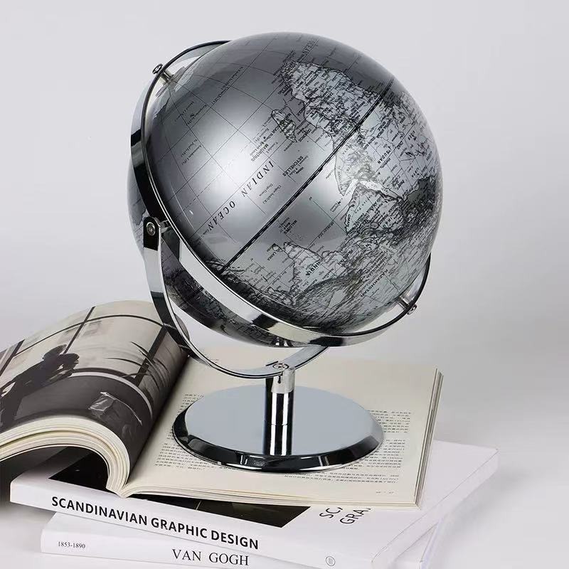 25cm Luxury Silver World Globe - огляд і ціна Office Furniture World